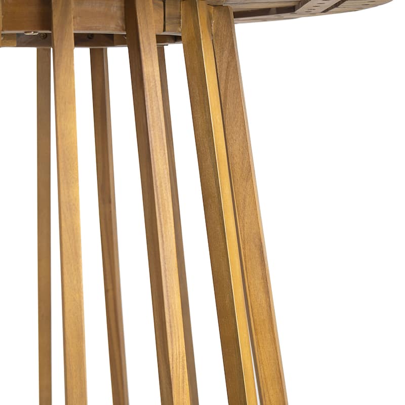 Christopher Knight Home - Elliot Round Acacia Wood Outdoor Dining Table with Slatted Top