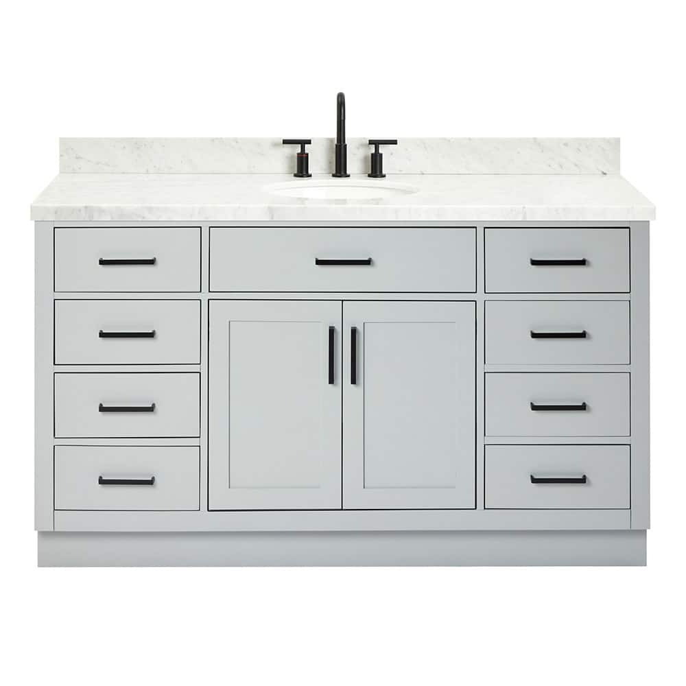 Ariel T061SCWOVO Hepburn 61" Free Standing Single Basin Vanity Set