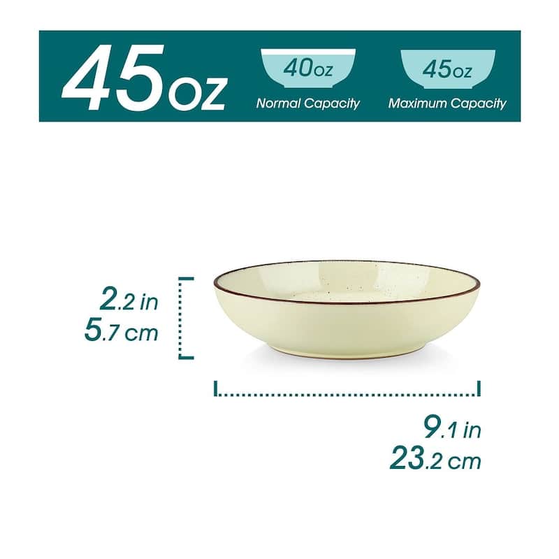 vancasso Navia 4-Piece Pasta Bowl Set, 40 Oz