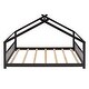 preview thumbnail 4 of 26, Sturdy Pinewood House Bed with Roof, Playful Design & Semi-Enclosed Space for Kids