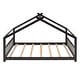 preview thumbnail 32 of 45, Wooden House Bed Frame with Headboard and Footboard, Cute Montessori Platform Bed with Roof for Kids, Teens, Boys or Girls Espresso - Full