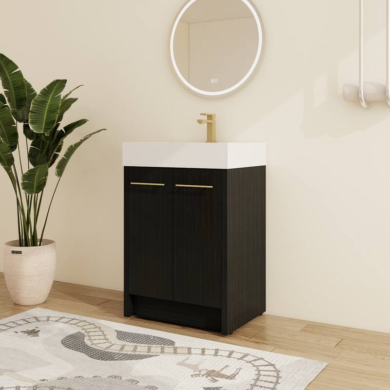 Malwee 24"/30"/36"/48" Bathroom Vanity with Sink, FreeStanding Vanity with Soft Close Doors and adjustable shelf - 23.6"×18.1"×35.1"