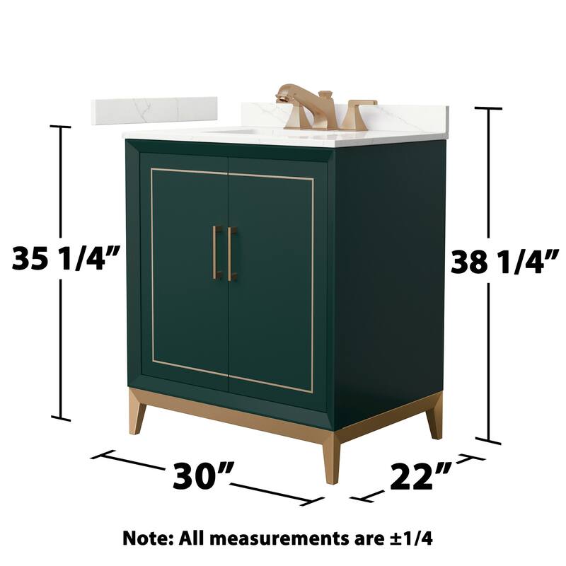 Wyndham Collection WCH515130S-QTZ-US3MXX Marlena 30" Free Standing