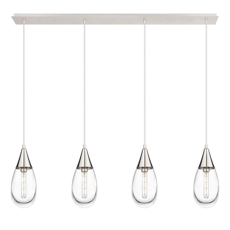Innovations Lighting Malone - 4 Light 6" Cord Hung Linear Pendant. - Clear/Polished Nickel