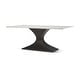 preview thumbnail 13 of 21, Maxton Light Brown Solid Wood w/ Black Iron Pedestal Base Rectangular Dining Table 79.0L x 39.0W x 30.0H - Black/White