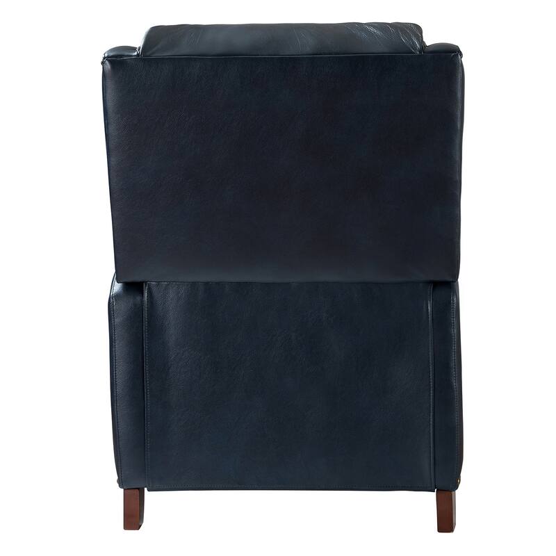 Brigida Cigar Genuine Leather Pushback Recliner with Nailhead Trim by HULALA HOME