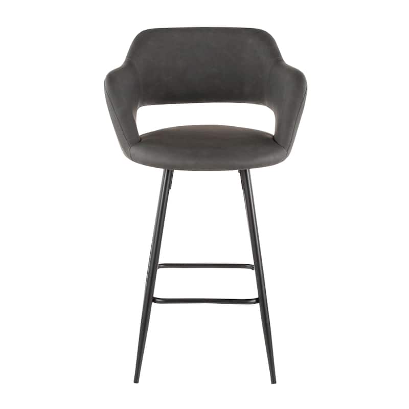 Margarite Contemporary Upholstered Counter Stool (Set of 2) - Grey