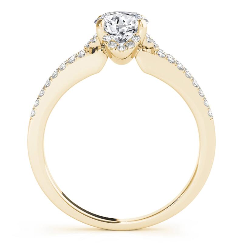 Auriya 14k Yellow Gold Lab Grown Round Diamond Halo Engagement Ring 0.50 to 5.00 ct. tw. (F-G VS)
