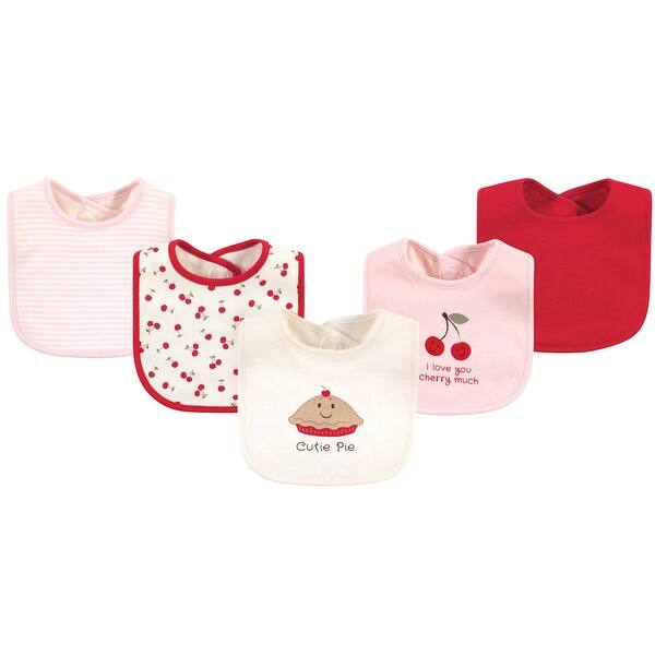 slide 1 of 1, Touched by Nature Baby Organic Cotton Bibs 5pk, Cutie Pie, One Size - Cutie Pie - One Size One Size - Cutie Pie