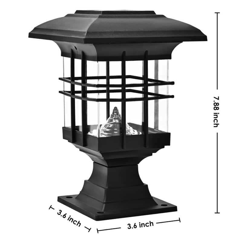 Solar Powered Outdoor Black Post Light 2 Pack - 2Pack