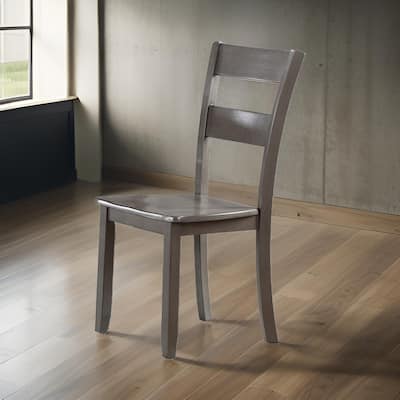 Kate 22 Inch Dining Side Chair Set of 2, Wood, Slatted Backrest, Brown