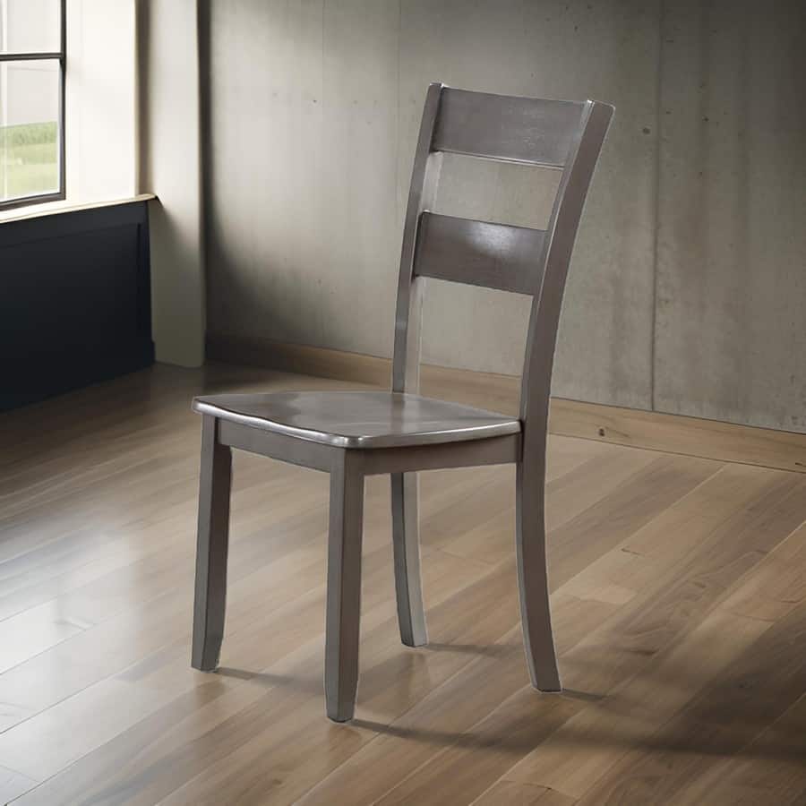 Kate 22 Inch Dining Side Chair Set of 2, Wood, Slatted Backrest, Brown