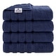 preview thumbnail 2 of 45, American Soft Linen 100% Cotton Turkish Bath Towels Large, 4 Pack Luxury Hotel Spa Quality Turkish Bath Towels Bathroom Sets Navy Blue