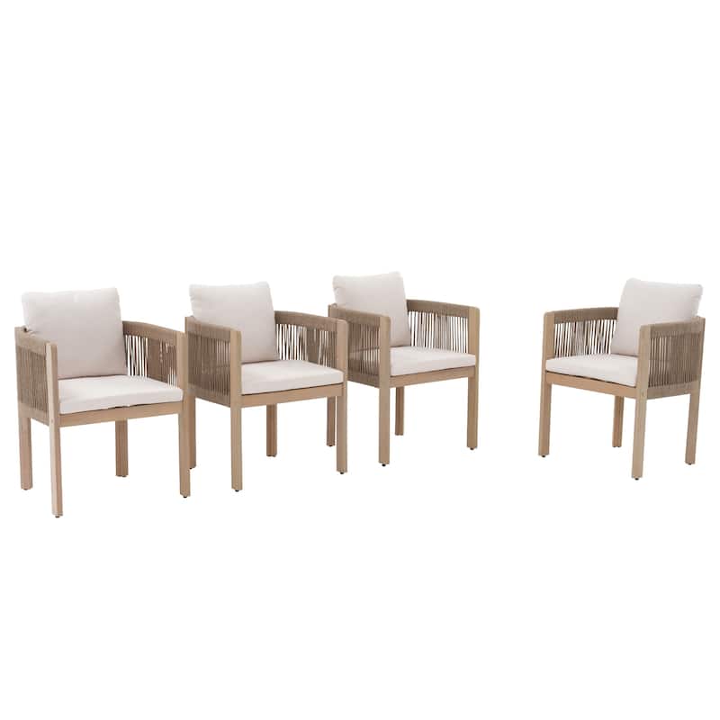 Outdoor Patio Dining Chair With Cushions (Set of 4)