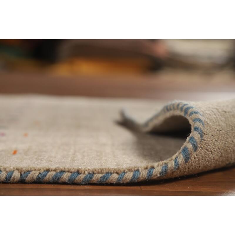 Hand Knotted Oriental 100% Wool Carpet Tribal Animal Pictorial Brown Gabbeh Area Rug - 4' 11'' X 3' 0''