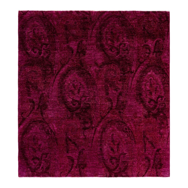 Overdyed One-of-a-Kind Hand-Knotted Area Rug - Pink - 6' 0" x 6' 6"
