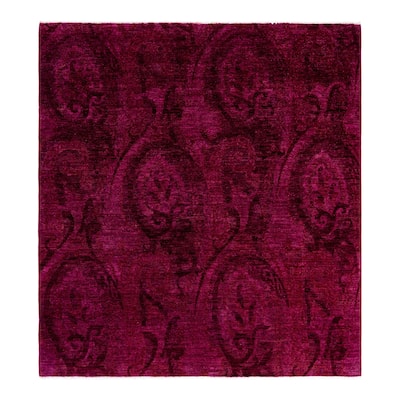 Overdyed One-of-a-Kind Hand-Knotted Area Rug - Pink - 6' 0" x 6' 6"