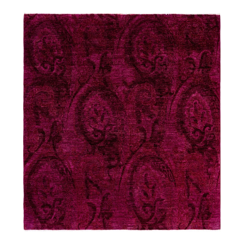 Overdyed One-of-a-Kind Hand-Knotted Area Rug - Pink - 6' 0" x 6' 6"