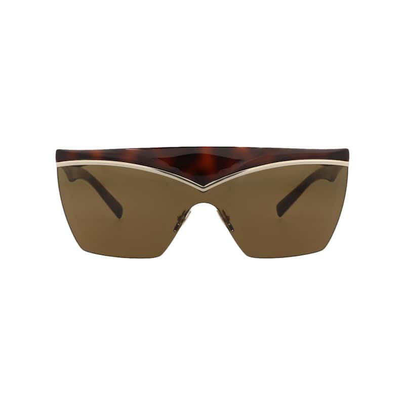 Saint Laurent Shield-Frame Injection Sunglasses - Havana Havana Brown - Multi - Brown Lens