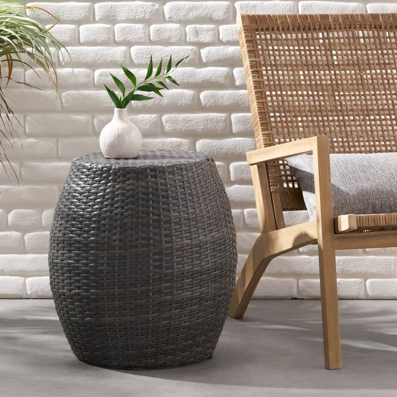 Outdoor Wicker 14.00" Patio Side table