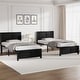 preview thumbnail 22 of 23, VECELO Set of 2 Platform Twin Beds 12.6" Elevated Storage Space MDF Partitioned Headboard & Footboard No Box Spring Needed