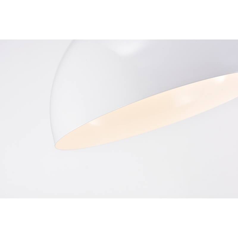 Chase White 1-Light Dome Pendant Light