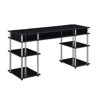 Student Desk 60 Inch with Shelves - Home Office Computer Study Table, Sturdy Metal Frame, Easy Assembly