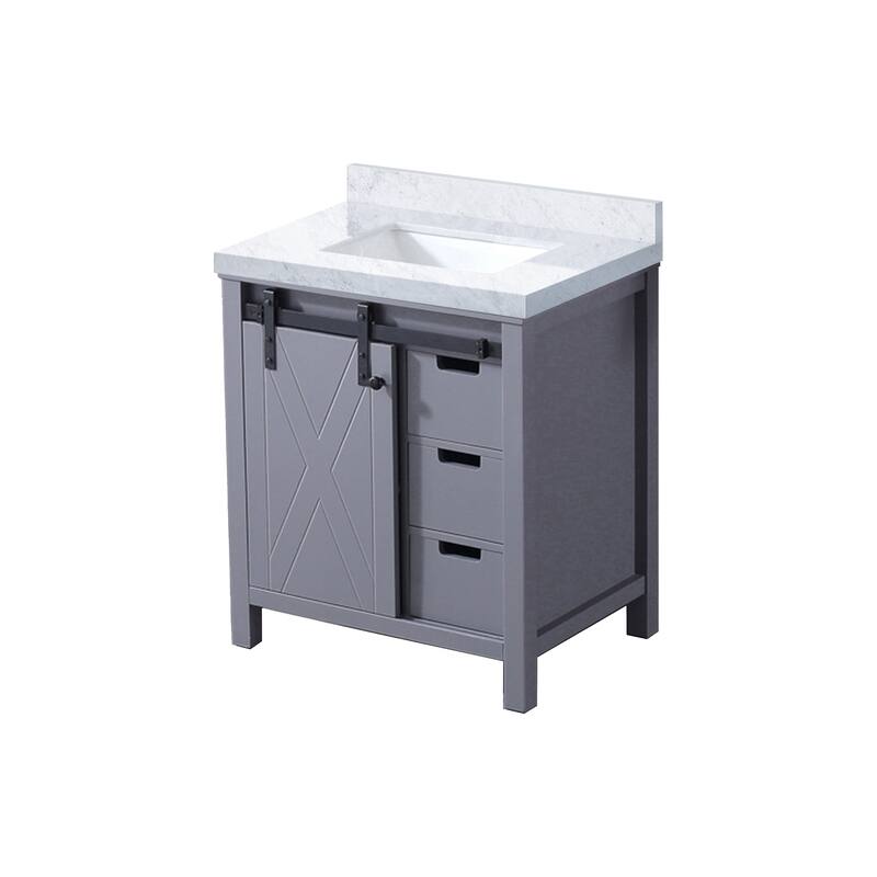 Marsyas Bath Vanity and Carrara Marble Countertop