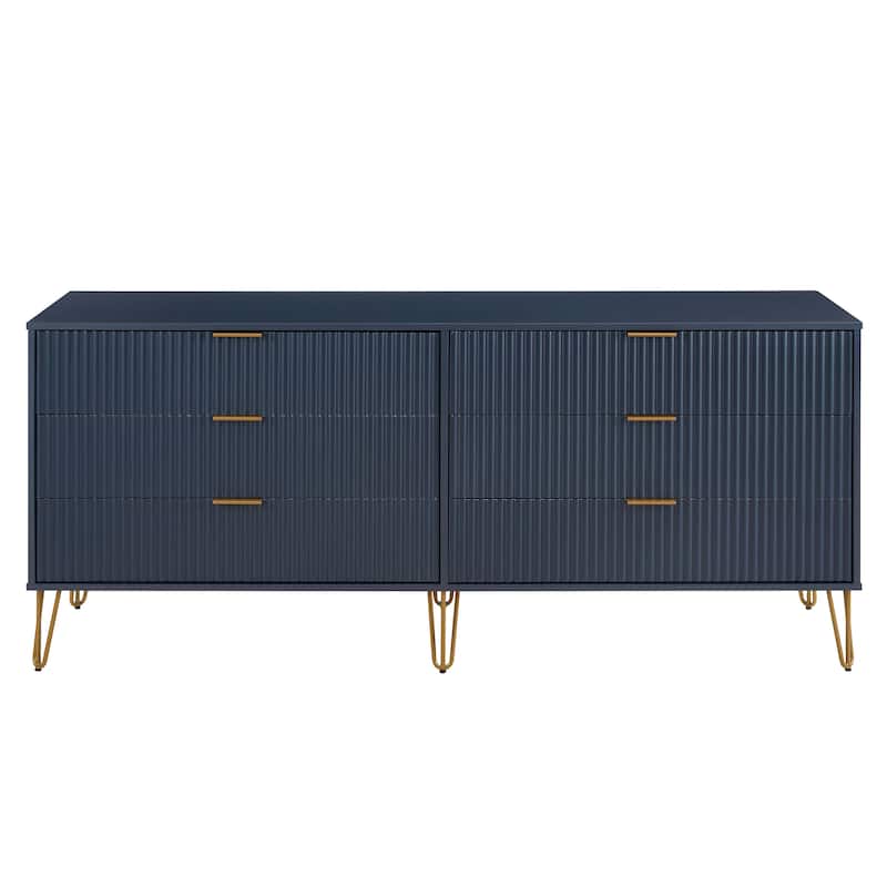 Manhattan Comfort Dumbo Modern 6-Drawer Double Low Dresser.