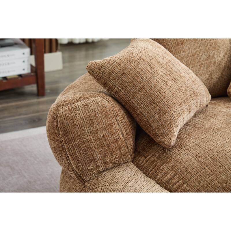Bean Bag Lazy Sofa with Ultra Soft Chenille Cover,Round Bean Bag,Indoor & Outdoor
