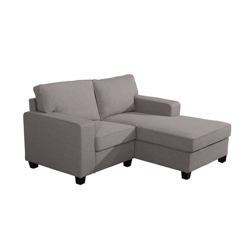 Inaya Light Gray Linen Loveseat Chaise