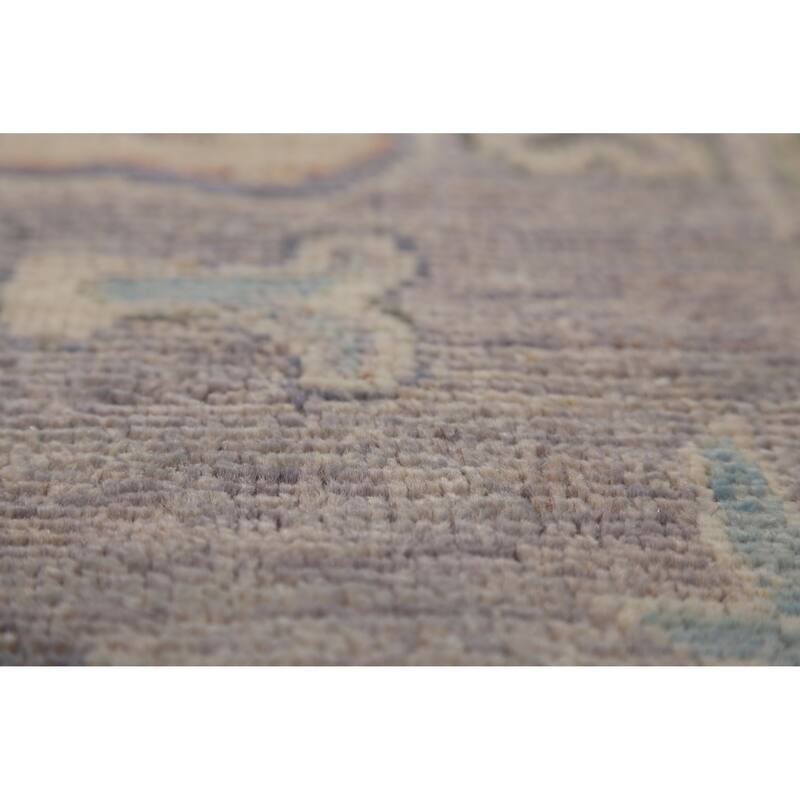 Hand Knotted Oriental 100% Wool Carpet Transitional All-Over Greys & Charcoal Oushak Area Rug - 10' 0'' X 8' 0''