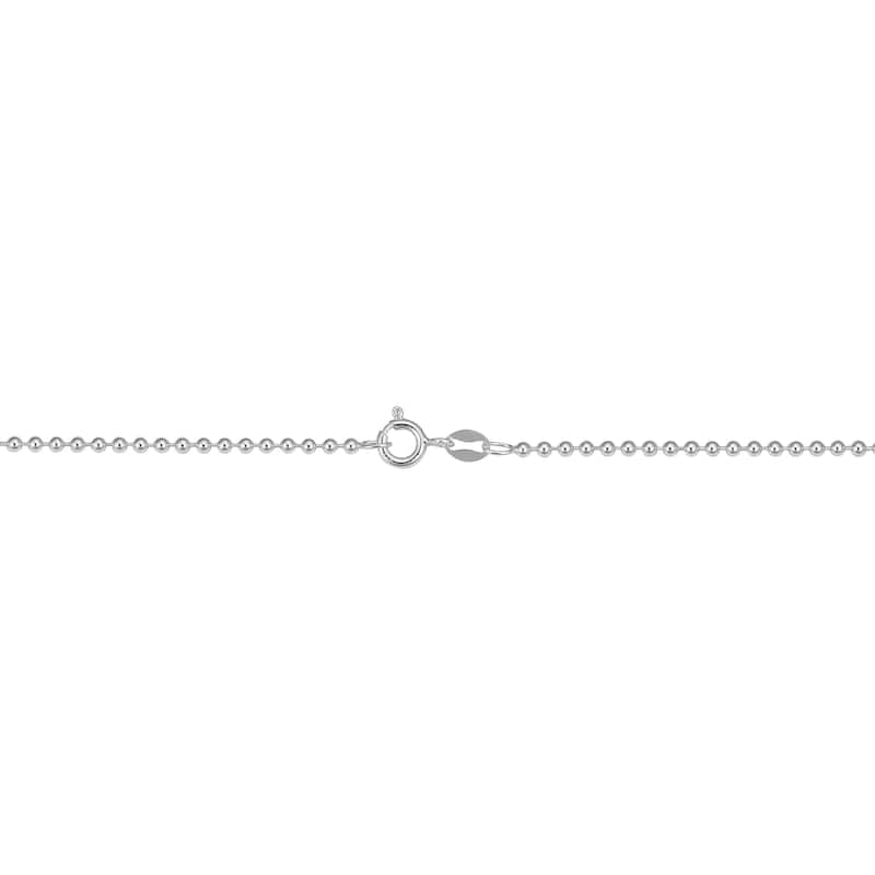 925 Sterling Silver 1.8 millimeter Polished Ball Chain Necklace for Women (18 - 30 inches)