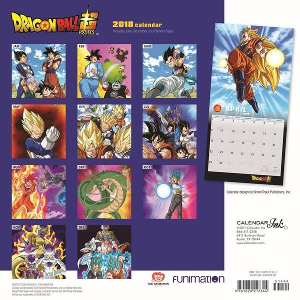 Shop 2018 Dragon Ball Super Wall Calendar Overstock 18134580