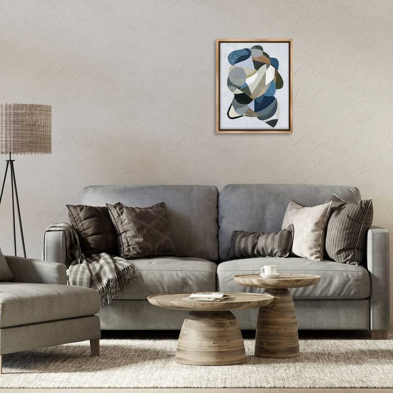 Stupell Fluid Movement Geometrics Framed Floater Canvas Wall Art Design By Coco Good