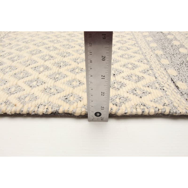 ECARPETGALLERY Hand Tufted Sienna Cream Wool Rug - 6'6 x 9'8