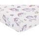 preview thumbnail 3 of 4, Sweet Jojo Designs Rainbow Unicorns Girl Fitted Crib Sheet Princess Pastel Pink Purple Blue Yellow Blush Moon Stars Abstract