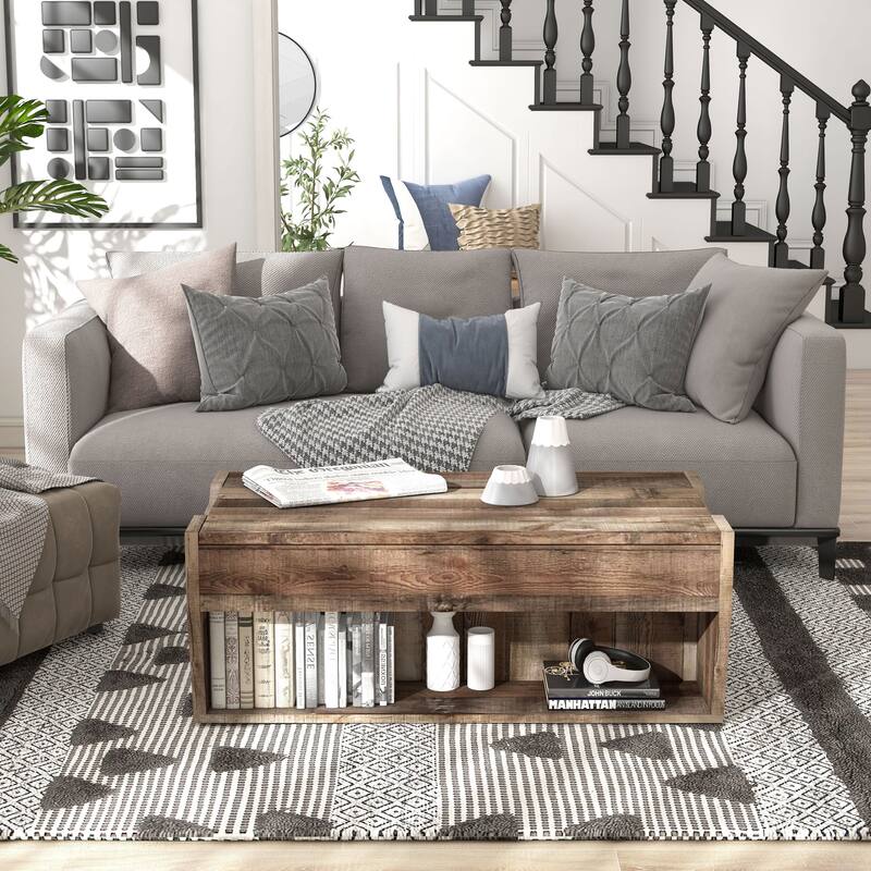 Rere Rustic 41-inch Wood Lift-top Coffee Table by Furniture of America