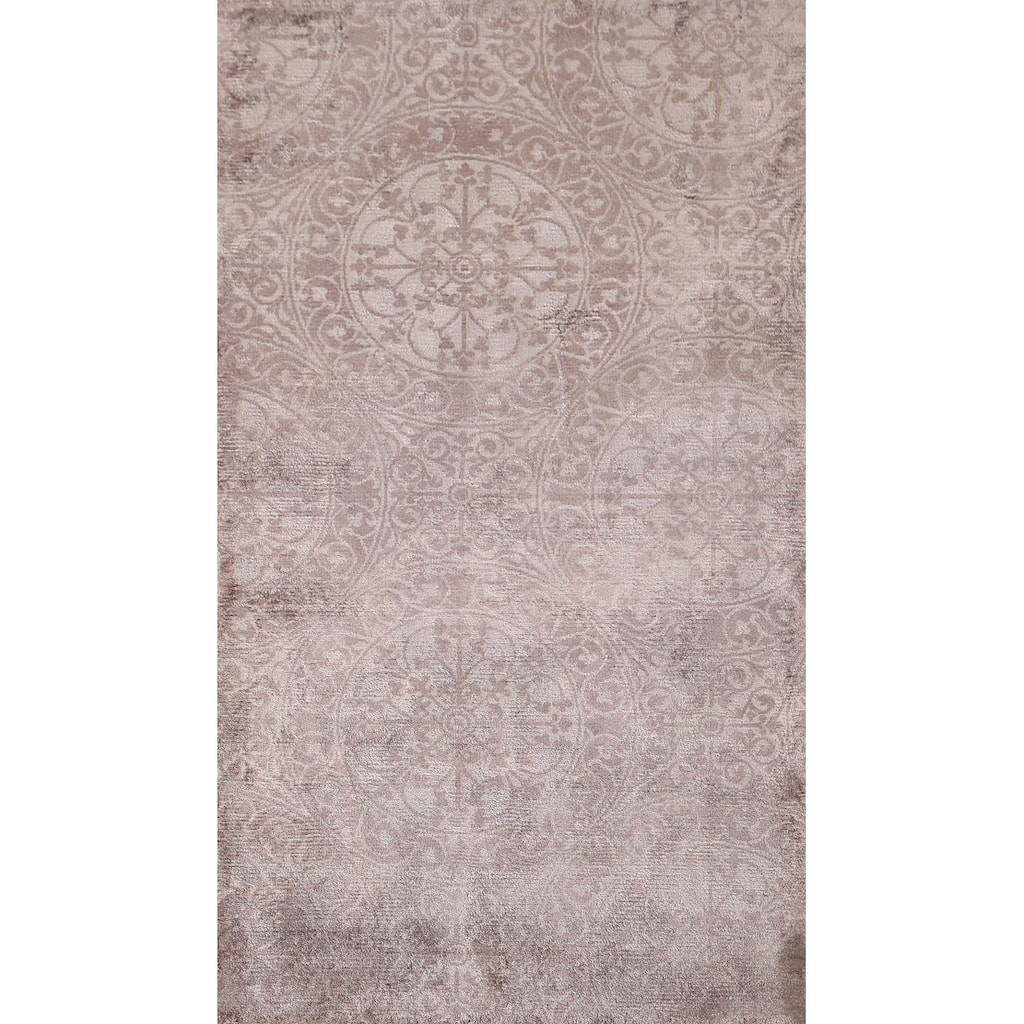 All-Over Geometric Modern Oriental Accent Rug Handmade Wool Carpet - 2'3"x 4'2"