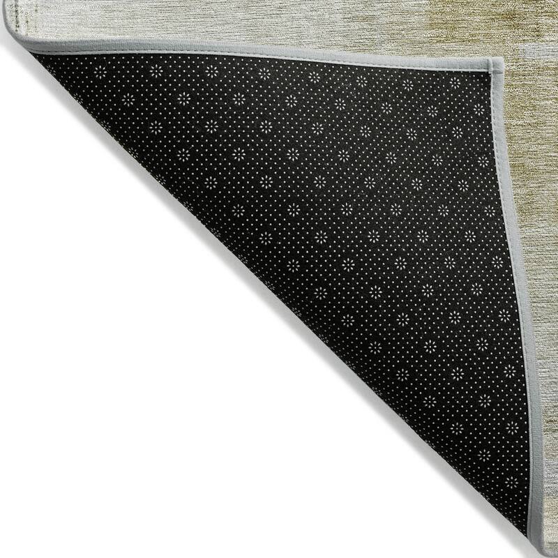 Machine Washable Indoor/ Outdoor Contemporary Abstract Chantille Rug