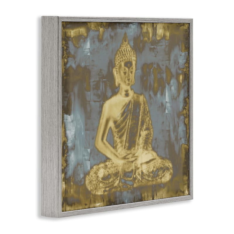 Stupell Muted Earthy Buddha Abstract Framed Giclee Art Design By Tom Bray
