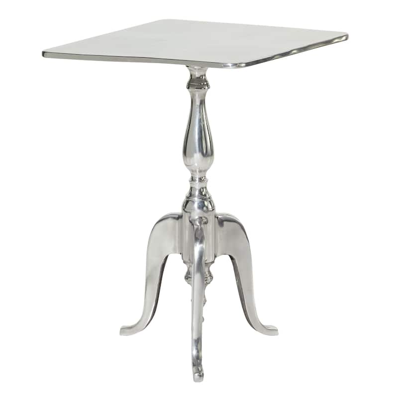 Aluminum Metal Side End Accent Table - Silver - Roche River Decor - Silver