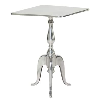 Aluminum Metal Side End Accent Table - Silver - Roche River Decor