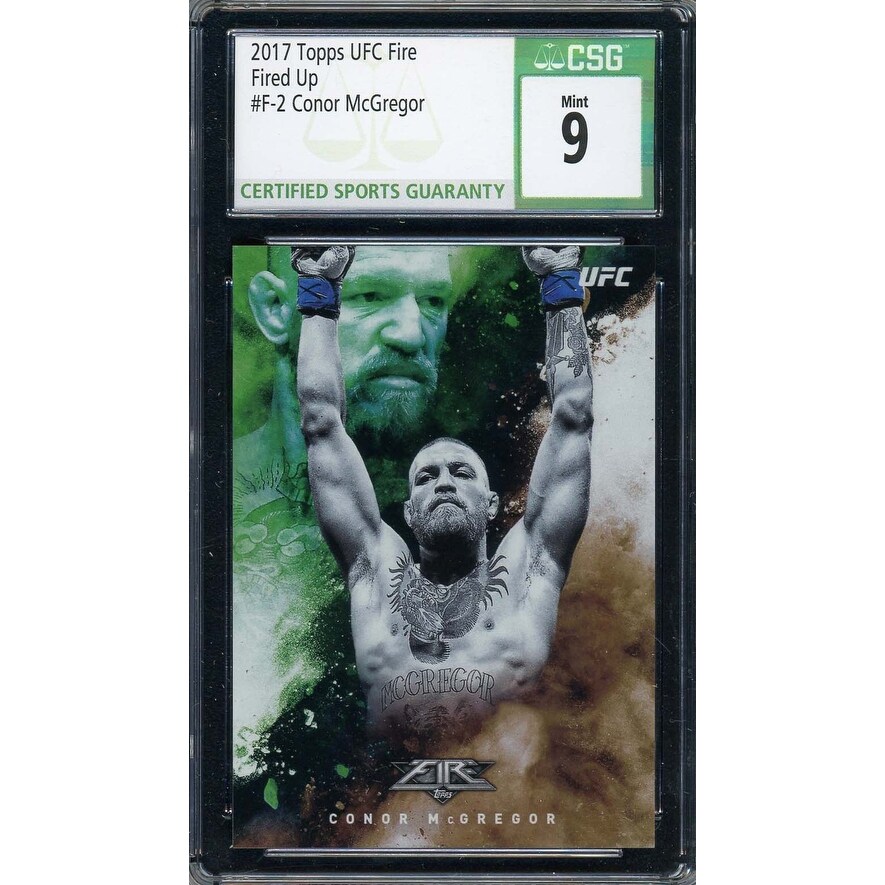 Conor McGregor 2017 Topps UFC Fire Card #F-2 Graded CSG 9 - Black - 8'6" x  11'6" - Overstock - 40994164