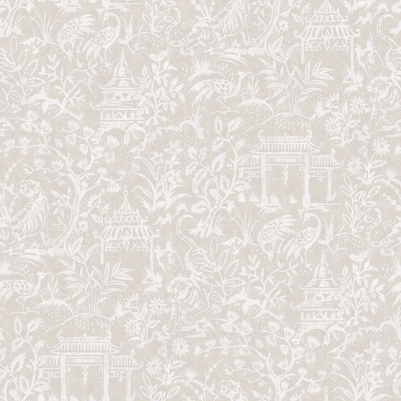 Galerie Wallcoverings Secret Garden Botanical Toile Non-woven Matte Wallpaper Roll - 33 feet x 21 inches - Beige