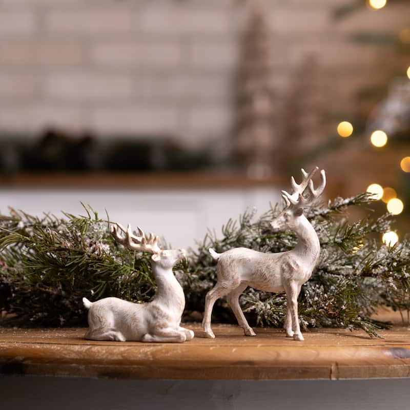 Brushed Gold Holiday Deer Figurine (Set of 6)