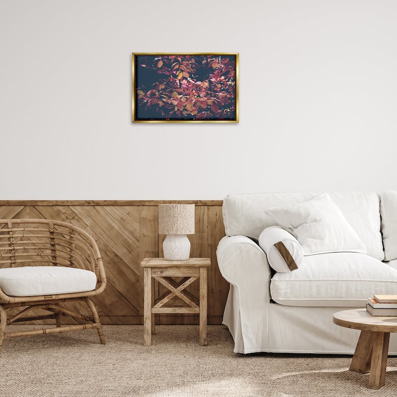 Stupell Dusky Forest Leaves Framed Floater Canvas Wall Art Design By Gemma Bardot