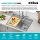 preview thumbnail 19 of 141, KRAUS Kore Workstation Drop-In Stainless Steel Kitchen Sink