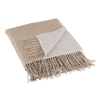 DII Black & White Waffle Knit Throw