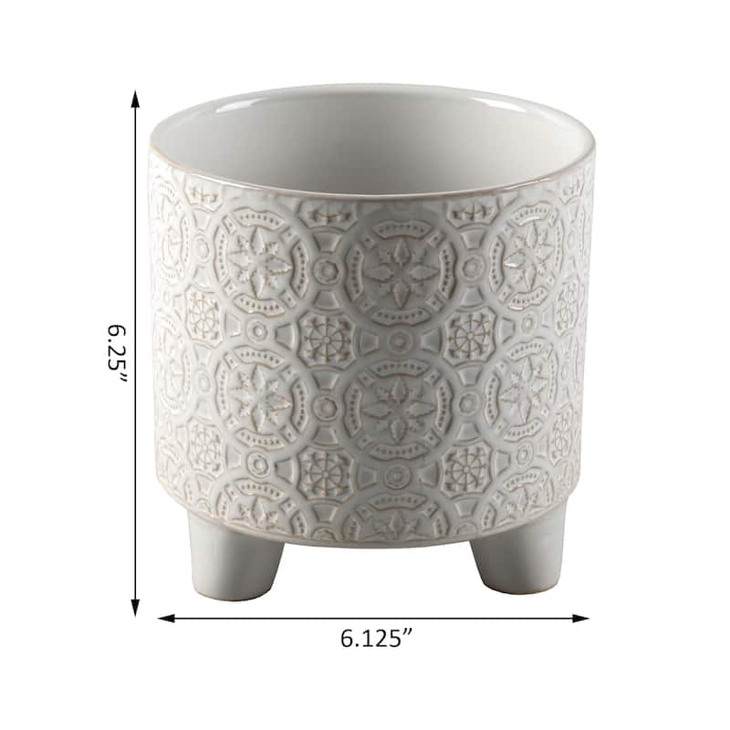 6" Cathedral Footed Ceramic Planter